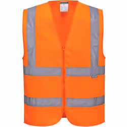 Ouverture frontale zippée pour un accès facile. Ce gilet est équipé de bandes rétroréflechissantes et d'une fermeture par zip ...