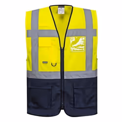 Gilet fluo secouriste Haute Visibilité Portwest Executive Warsaw - Jaune / Noir
