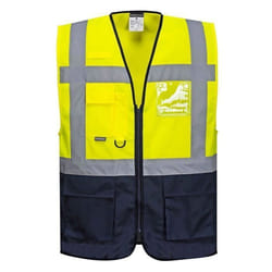 Gilet fluo secouriste Haute Visibilité Portwest Executive Warsaw - Jaune / Noir