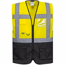 Cette déclinaison en deux coloris dans notre gamme de gilets Exécutive comporte plusieurs poches pratiques, un porte-badge, u ...