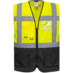 Gilet Executive Warsaw Couleur : Jaune/noir Taille Xxl - Portwest