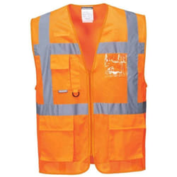 Gilet haute visibilité zippé respirant Portwest Meshair Athène Orange 3XL
