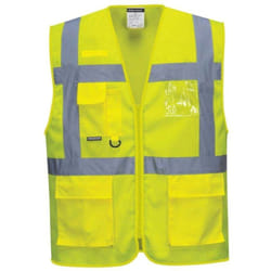 Gilet haute visibilité zippé respirant Portwest Meshair Athène Jaune l