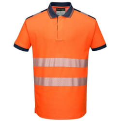 Polo haute visibilité Portwest vision Orange / Noir l