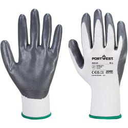 Portwest - Gants Flexo Grip enduit Nitrile Gris/Blanc xs - Taille 6