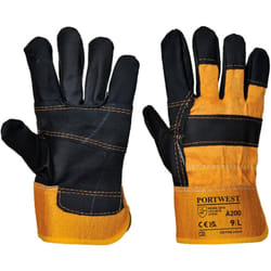Portwest - Gants Docker Cuir ameublement Jaune xl - Taille 10