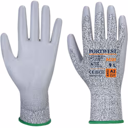 Gant sans couture paume enduite PU qui offre une résistance à la coupure B, confort, dextérité et grip.