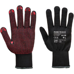 Portwest - Gants Polka Picots pvc Noir xl - Taille 10