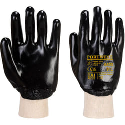 Portwest - Gants pvc Poignet Tricot Noir 2XL - Taille 11