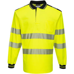 Portwest - PW3 Polo Haute Visibilité ml couleur : Jaune/Noir taille xxxl