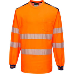 Portwest - T-Shirt PW3 Haute Visibilité ml Orange/Marine 4XL