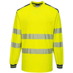 T-Shirt de travail manches longues haute visibilité bicolore Portwest PW3 Jaune / Marine m