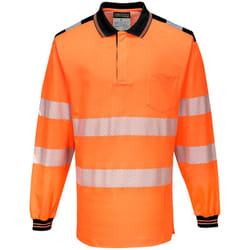 Pw3 Polo Haute Visibilité Ml Couleur : Orange/noir Taille s Portwest