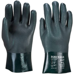 Gants PVC 27cm double trempage Vert XL - Taille 10