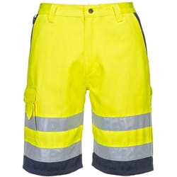 Bermuda haute visibilité HiVis Poly-coton Portwest Jaune / Marine l