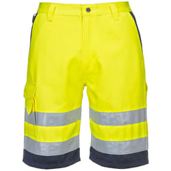 Bermuda Hivis Poly-coton Couleur : Jaune/marine Taille Xl Portwest