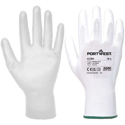 Gants enduit pu Blanc xxs - Taille 5