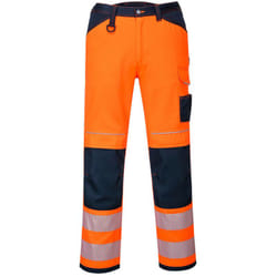 Pantalon Pw3 Hi-vis Work Couleur : Orange/marine Sh Taille 40 Portwest