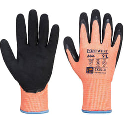 Portwest - Gants Hiver Vis-Tex hr Cut nitrile Orange/Noir s - Taille 7
