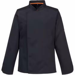 Tissu mesh aéré MeshAir™ sur le gousset sous les bras pour augmenter le flux d'air. Cette veste de cuisinier utilise un tissu ...