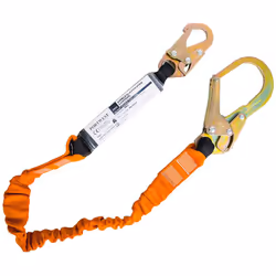 Charge nominale maxi 140kg. Cette sangle simple comprend un absorbeur de chocs, un crochet pour échafaudage et un mousqueton. ...