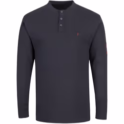 Poche sur manche. Ce Henley offre une protection de base contre la chaleur et les flammes, les arcs électriques et antistatiq ...