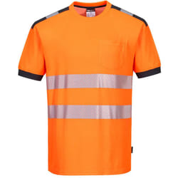 T-shirt Hv Pw3 Couleur : Orange/gris Taille Xxxl Portwest