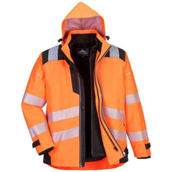 Blouson Pw3 3-en-1 Haute Visibilité Couleur : Orange/noir Taille s Portwest