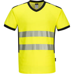 Portwest - T-shirt col v PW3 Hi-Vis couleur : Jaune/Noir taille l