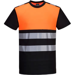 T-shirt PW3 haute visibilité classe 1 Noir/Orange 4XL