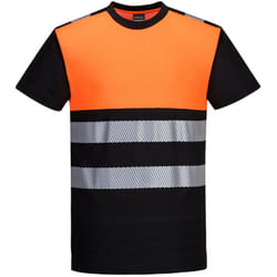 Portwest - T-shirt PW3 haute visibilité classe 1 Noir/Orange 2XL