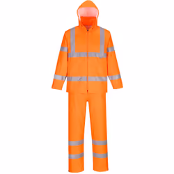 Respirabilité accrue avec un empiècement arrière aéré. Un vêtement de pluie extrêmement pratique et imperméable à haute visib ...