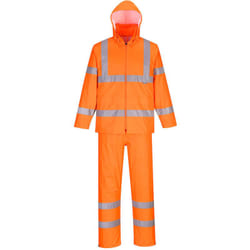 Portwest - Ensemble de pluie enroulable haute visibilité Orange l
