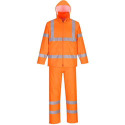 Ensemble de pluie enroulable haute visibilité Orange XL