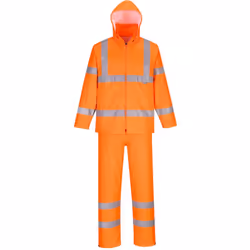 Respirabilité accrue avec un empiècement arrière aéré. Un vêtement de pluie extrêmement pratique et imperméable à haute visib ...