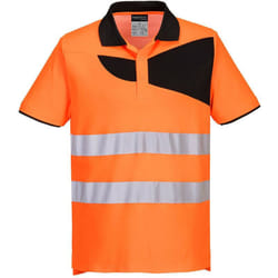 Polo Haute Visibilité Pw2 M/c Couleur : Orange/noir Taille l Portwest