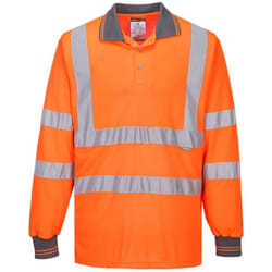 Polo HV Manches Longues couleur : Orange taille 6XL - PORTWEST