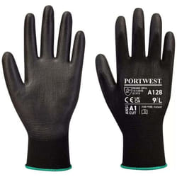 Gants de travail enduits pu paumes sans latex Portwest Noir 8