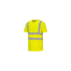 Portwest - T-shirt col v avec empiècements latéraux en maille aérée couleur : Jaune taille s