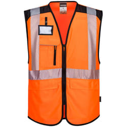 Portwest - Gilet Multipoches haute-visibilité PW3 couleur : Orange/Noir taille xl
