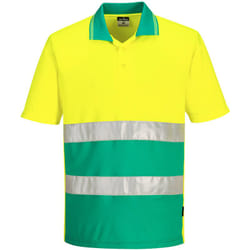 Polo contrasté léger haute visibilité m/c Jaune/Théal 4XL