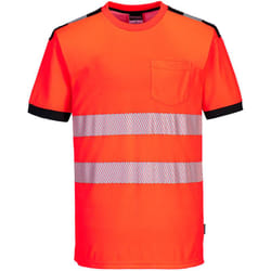 Portwest - T-Shirt hv PW3 - 4XL - Rouge/noir