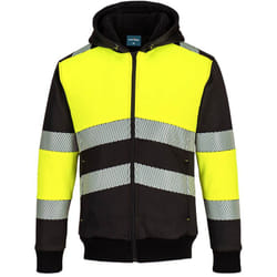 Portwest - Sweat à capuche dhiver zippé PW3 Class 1 - s - Jaune/Noir