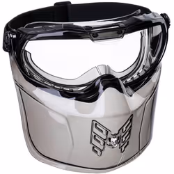 Le protège-menton peut être retourné lorsqu’il n’est pas utilisé. Masque de protection haut de gamme avec pare-visage pour un ...