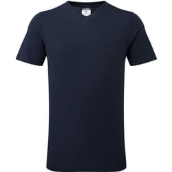 T-shirt en coton à col en v Marine l