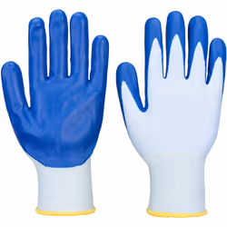 La couleur bleue est conforme à la législation sur la sécurité alimentaire. Notre gant de qualité alimentaire avec paume en n ...