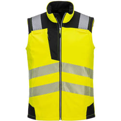 Portwest - softshell sans manches hi-vis (3 couches) - taille l - jaune/noir