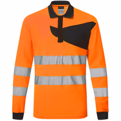 Le polo, à manches longues haute visibilité PW2, est unique pour son design distinctif, avec un panneau de poitrine contrasté ...