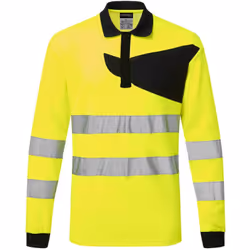 100% sans métal. Le polo, à manches longues haute visibilité PW2, est unique pour son design distinctif, avec un panneau de p ...