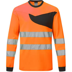 Portwest - t-shirt haute visibilité manches longues pw2 - taille l - orange/noir